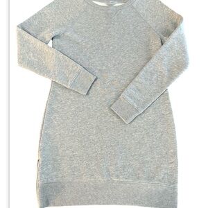 Banana Republic Sweatshirt Dress Crew Neck Light Gray Fleece Lined SZ S